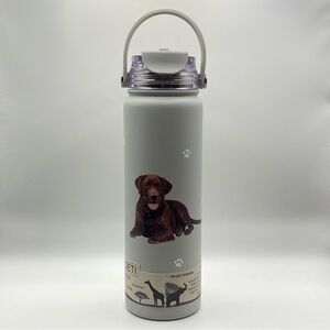 E&S Pets Serengeti Water Bottle Chocolate Lab Lover Stainless Spill Proof NEW